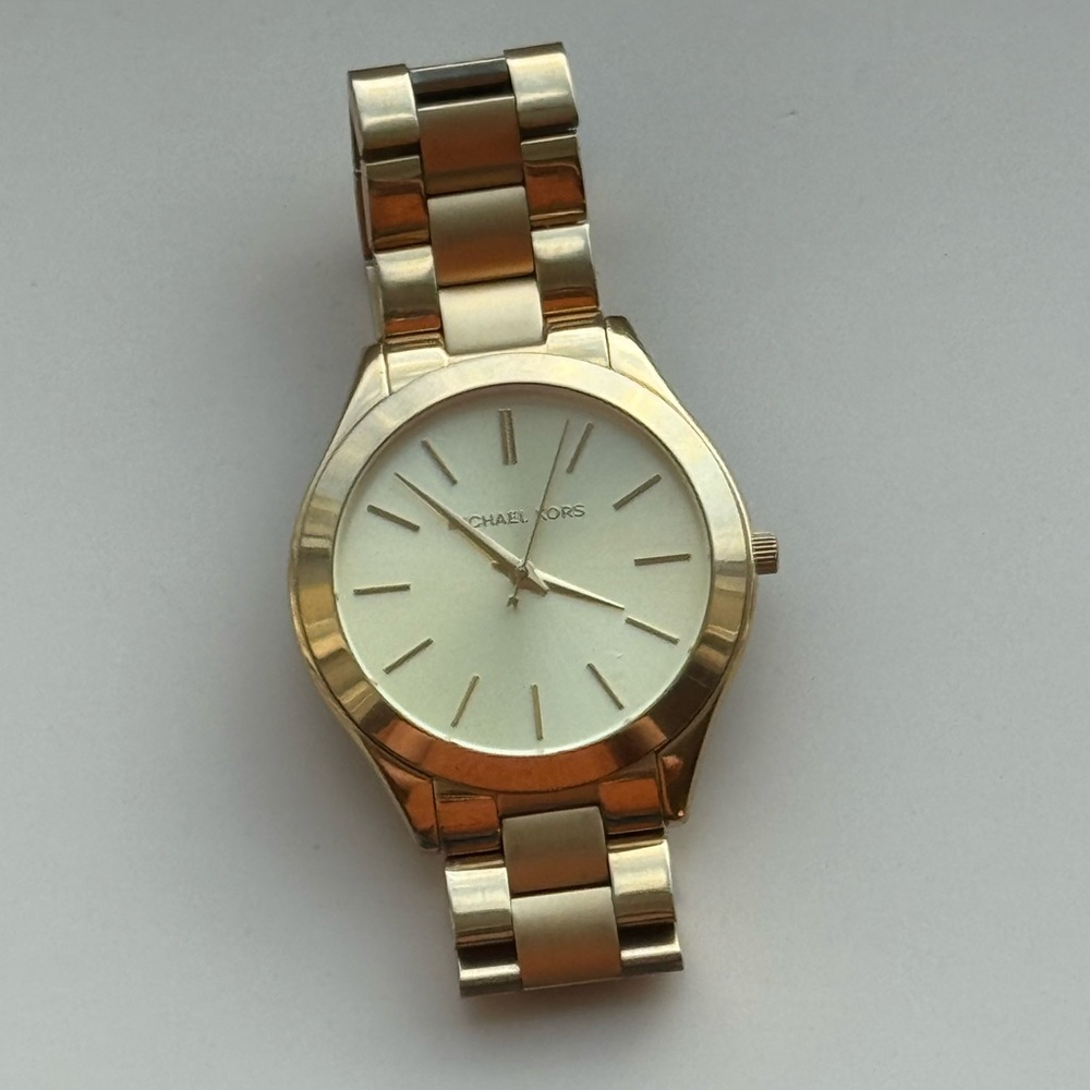 Slim Runway Gold-Tone Stainless Steel Watch